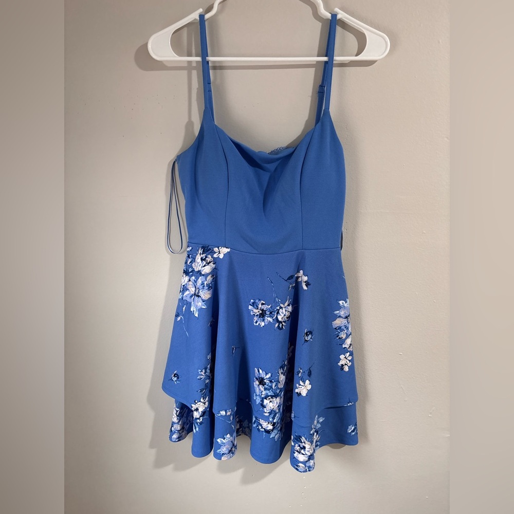 Jun & Ivy Royal Blue Spaghetti Strap Layered Mini Dress